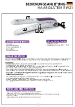 Предварительный просмотр 12 страницы Eldom RW21 Operating Instruction