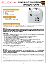 Предварительный просмотр 11 страницы Eldom ST10W Instruction Manual