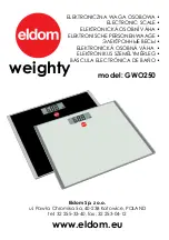 Preview for 1 page of Eldom Weighty GWO250 Instruction Manual