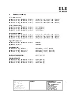 Preview for 7 page of Ele 88-0200/01 (L-3C-4) Operating Instructions Manual