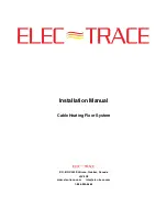 Preview for 1 page of elec-trace Cable Heating Floor System Installation Manual