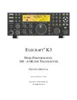 ELECRAFT K3 Owner'S Manual preview