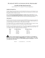 Предварительный просмотр 1 страницы ELECRAFT KFL1-4 Assembly And Operating Instructions Manual