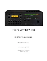 ELECRAFT KPA500 Owner'S Manual preview