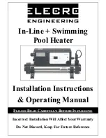 Elecro Engineering In-Line + Swimming Pool Heater Installation Instructions & Operating Manual предпросмотр