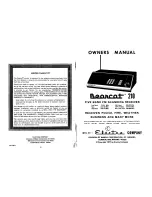 Предварительный просмотр 1 страницы Electra Bearcat 210 Owner'S Manual