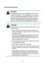 Preview for 14 page of Electra e110 Operating Instructions Manual