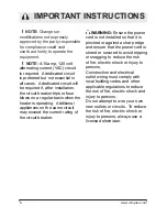 Preview for 6 page of Electralog ELECTRALOG DFP15-1131HO Owner'S Manual