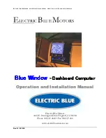 Preview for 1 page of Electric Blue Motors Blue Window Operation And Installation Manual