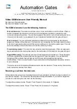 Electric Gates Servicing Videx GSM Intercom User Manual preview