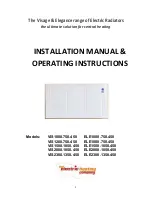 Preview for 1 page of Electric Heating Company VIS1000.750 Installation Manual And Operating Instructions