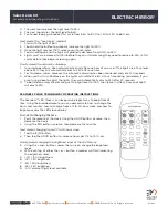 Preview for 4 page of Electric Mirror Sales Demo Kit Assembly And Operating Instructions