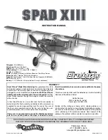 Предварительный просмотр 1 страницы electrifly Spad XIII Instruction Manual