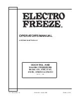 ELECTRO FREEZE 876 Operator'S Manual preview