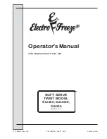 Предварительный просмотр 1 страницы ELECTRO FREEZE SLX400 Operator'S Manual With Replacement Parts List