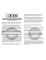 Preview for 1 page of Electro-Harmonix EiXo BASS MICRO SYNTHESIZER Quick Manual