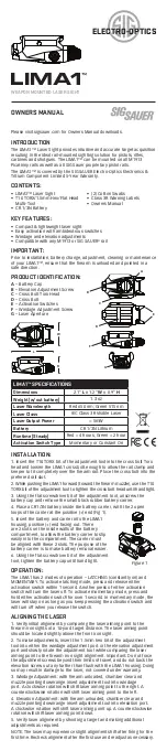 ELECTRO-OPTICS LIMA1 Owner'S Manual предпросмотр