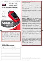 Preview for 1 page of Electro-PJP Tohm-e TE-DE100 Maintenance Instructions