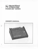 Preview for 1 page of Electro-Voice 61PMX Owner'S Manual