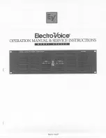 Electro-Voice AP2800 Operation Manual & Service Instructions предпросмотр