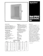 Предварительный просмотр 1 страницы Electro-Voice Constant-Directivity Horn HP9040 Specification Sheet