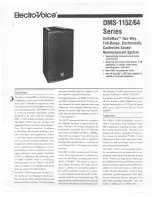 Предварительный просмотр 1 страницы Electro-Voice DeltaMax DMS-1152 Series Specifications