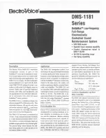 Preview for 1 page of Electro-Voice DeltaMax DMS-1181 Series Specification Sheet