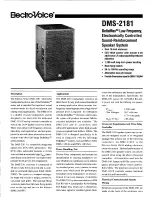 Предварительный просмотр 1 страницы Electro-Voice DeltaMax DMS-2181 Service Manual