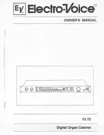 Предварительный просмотр 1 страницы Electro-Voice Digital Organ Cabinet FX 70 Owner'S Manual