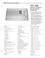 Electro-Voice Dynacord PSX 1650 Specification Sheet preview