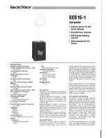 Preview for 1 page of Electro-Voice ECS 15-1 Specification Sheet