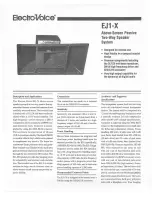 Electro-Voice EJ1-X Specification Sheet предпросмотр