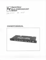 Electro-Voice ELX-1R Owner'S Manual preview