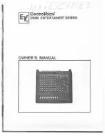 Electro-Voice Entertainer Series 200M Owner'S Manual предпросмотр