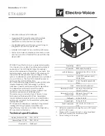 Electro-Voice ETX-18SP Specifications предпросмотр