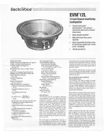 Предварительный просмотр 1 страницы Electro-Voice EVM-12L Datasheet