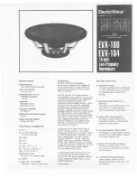 Electro-Voice EVX-180 Specification Sheet предпросмотр