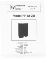 Предварительный просмотр 1 страницы Electro-Voice FR12-2B Service Data