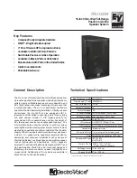 Предварительный просмотр 1 страницы Electro-Voice FRI+152/94 Technical Specifications