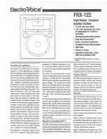 Electro-Voice FRX-122 Datasheet предпросмотр