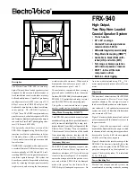 Electro-Voice FRX-940 Manual preview