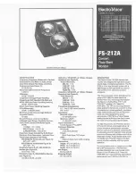 Предварительный просмотр 1 страницы Electro-Voice FS-212A Specification Sheet