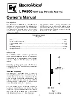 Preview for 1 page of Electro-Voice LPA500 Owner'S Manual