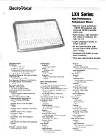 Предварительный просмотр 1 страницы Electro-Voice LX4 Series Specification