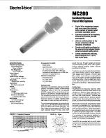 Electro-Voice MC200 Specifications preview