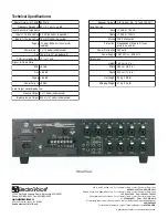 Предварительный просмотр 2 страницы Electro-Voice Mixer Amplifier MA-1206 Specification Sheet