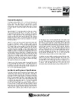 Предварительный просмотр 1 страницы Electro-Voice Mixer Amplifier MA-1212 Specification Sheet