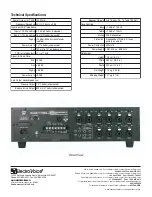 Предварительный просмотр 2 страницы Electro-Voice Mixer Amplifier MA-1212 Specification Sheet