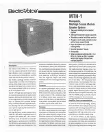 Предварительный просмотр 1 страницы Electro-Voice MTH-1 Specification Sheet