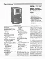 Предварительный просмотр 1 страницы Electro-Voice MTH-2.5/22BT Specification Sheet